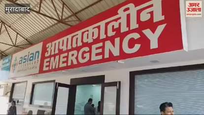 VIDEO : Moradabad, a young man learning to drive hit six girl students, they jumped and fell on the road