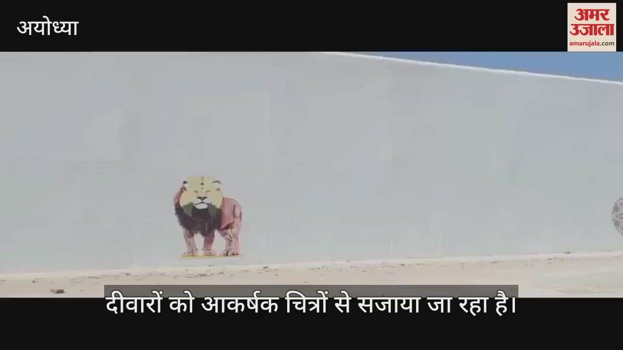 VIDEO : Ayodhya: जेल की दीवार और जीआईसी ओवरब्रिज को आकर्षक चित्रों से सजाया जा रहा