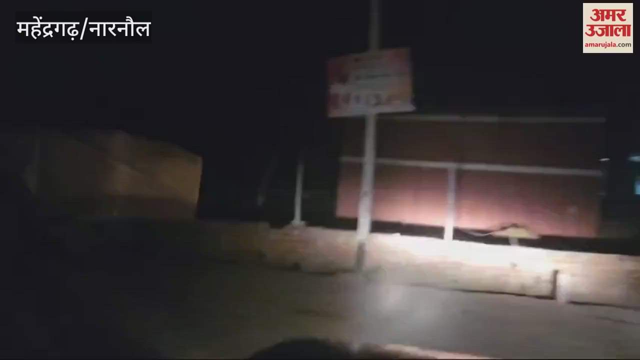 VIDEO : driver absconded after emptying trolley full of stones in front of moving forest department vehicle In Mahendragarh