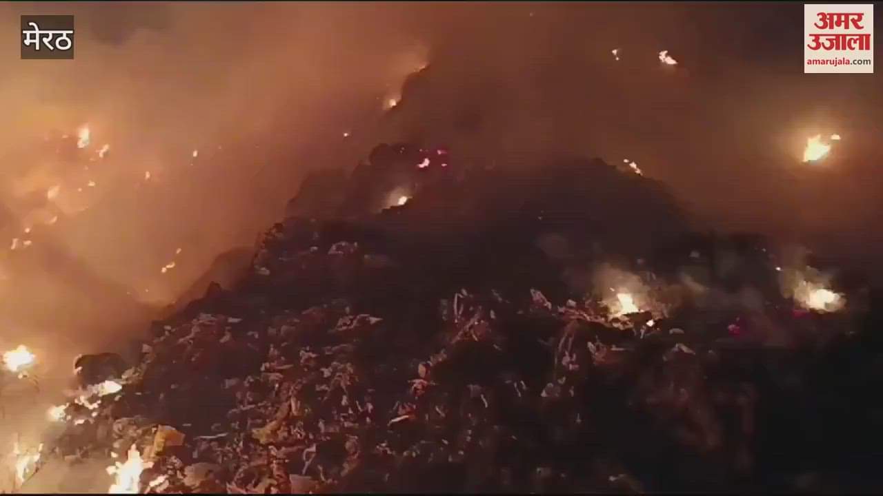 VIDEO : Meerut: Fire broke out in garbage heap
