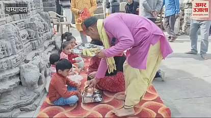 VIDEO : बालेश्वर मंदिर में हुआ माघ खिचड़ी का आयोजन, पूजा अर्चना की गई