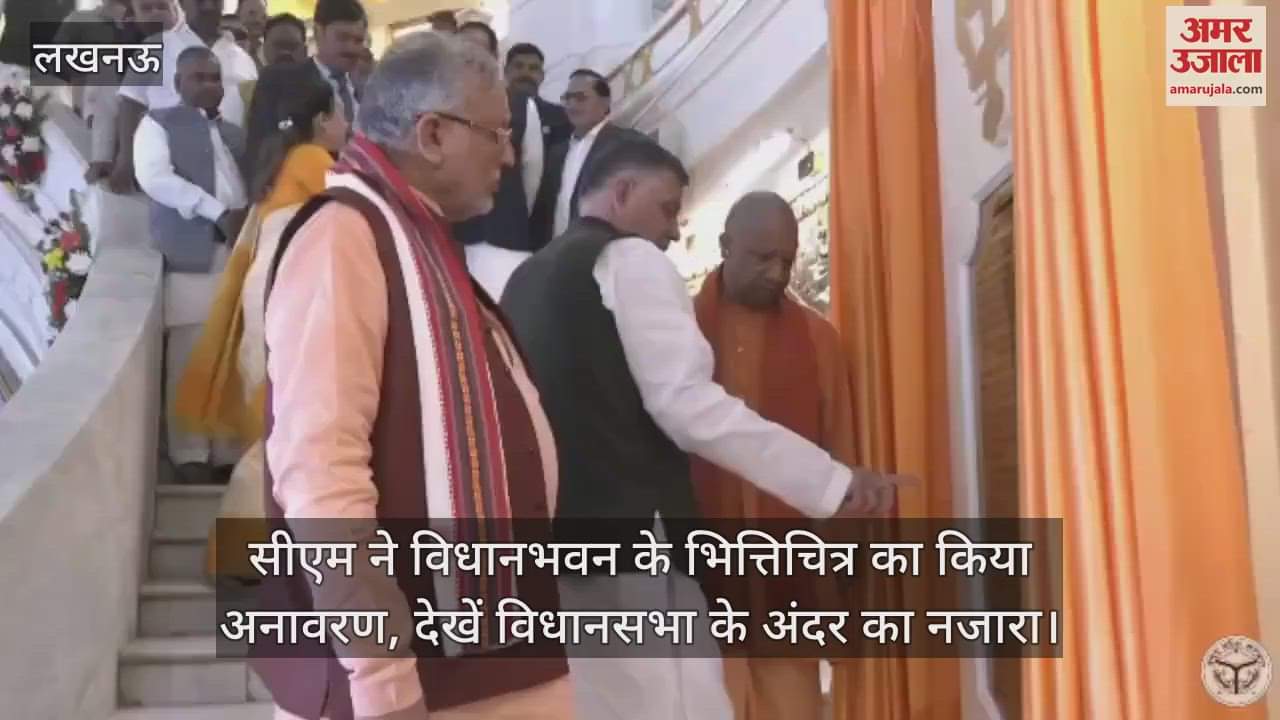 VIDEO : सीएम ने विधानभवन के भित्तिचित्र का किया अनावरण, देखें विधानसभा के अंदर का नजारा