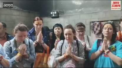 VIDEO : 24 member team of Russia reached Agra's pilgrimage site Bateshwar,offered prayers in temples