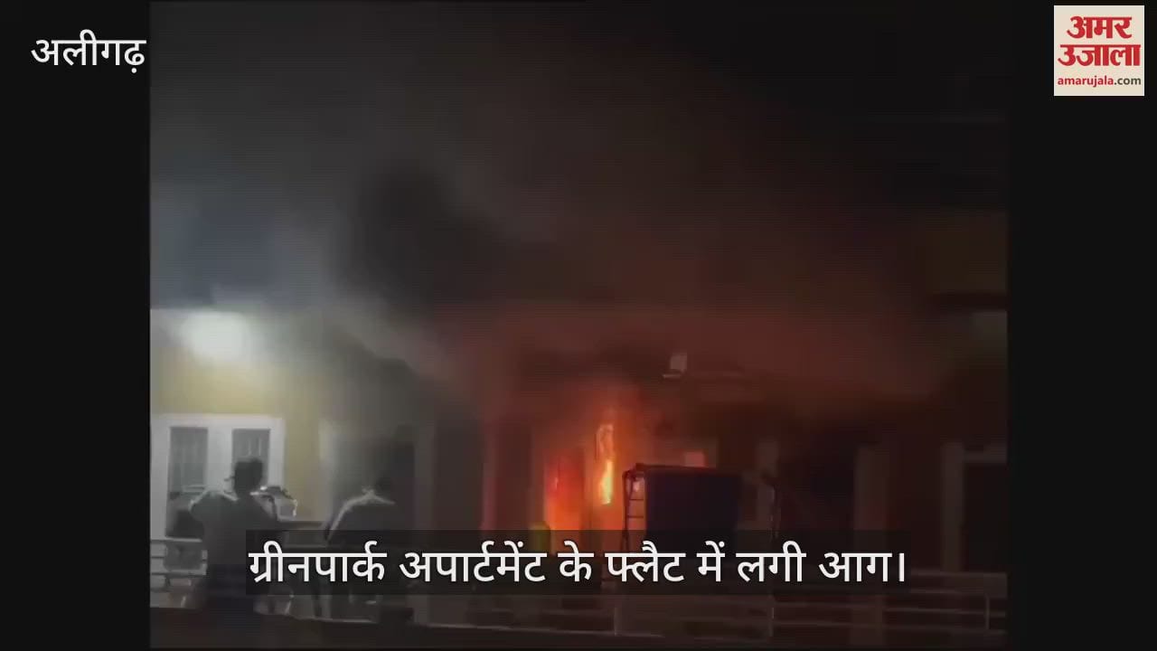 VIDEO : ग्रीनपार्क अपार्टमेंट के फ्लैट में लगी आग