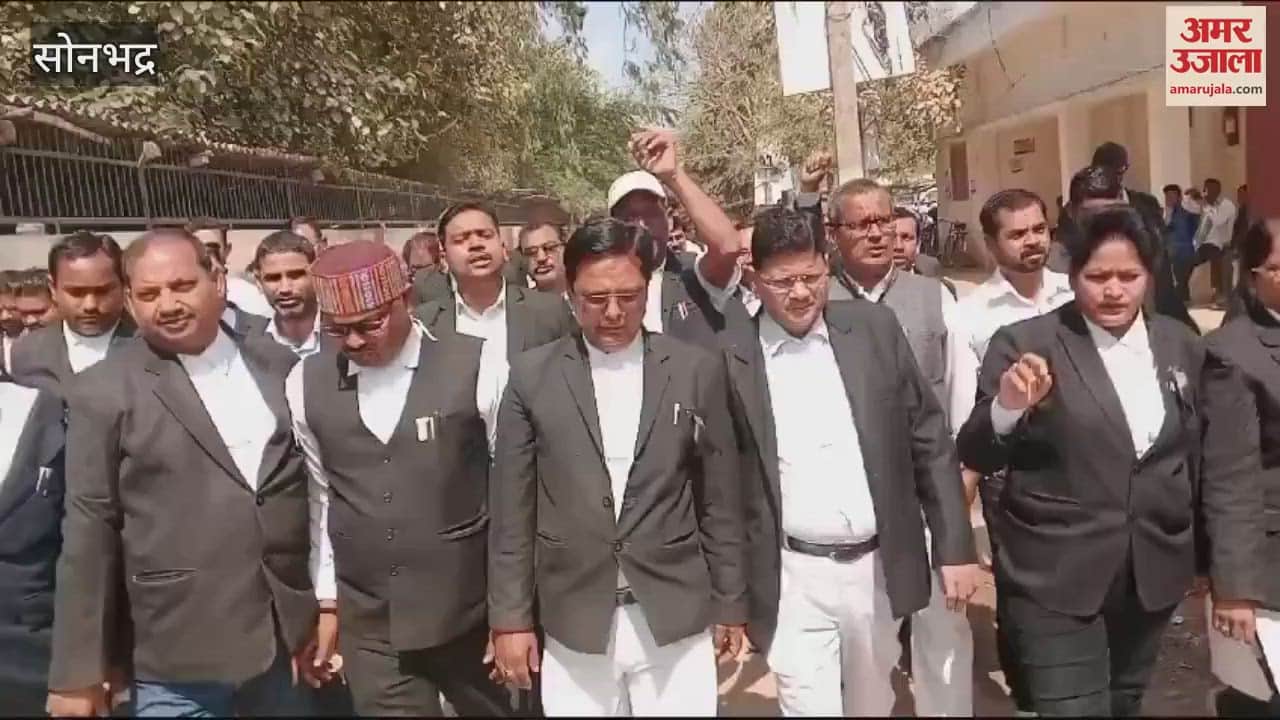 VIDEO : Advocate Protection Act protest slogans raised in Sonbhadra work halted
