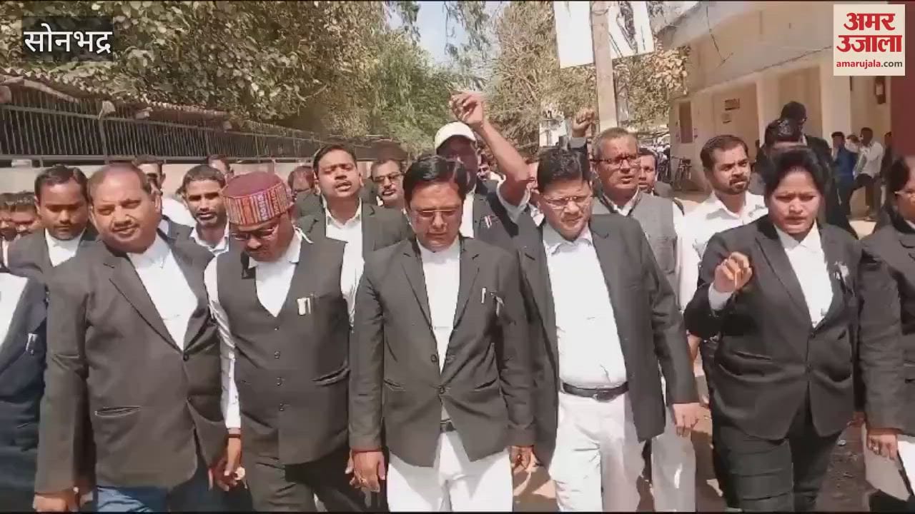 VIDEO : Advocate Protection Act protest slogans raised in Sonbhadra work halted