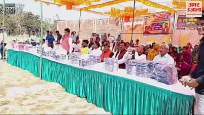 VIDEO : children faces lit up after getting dresses and school bags