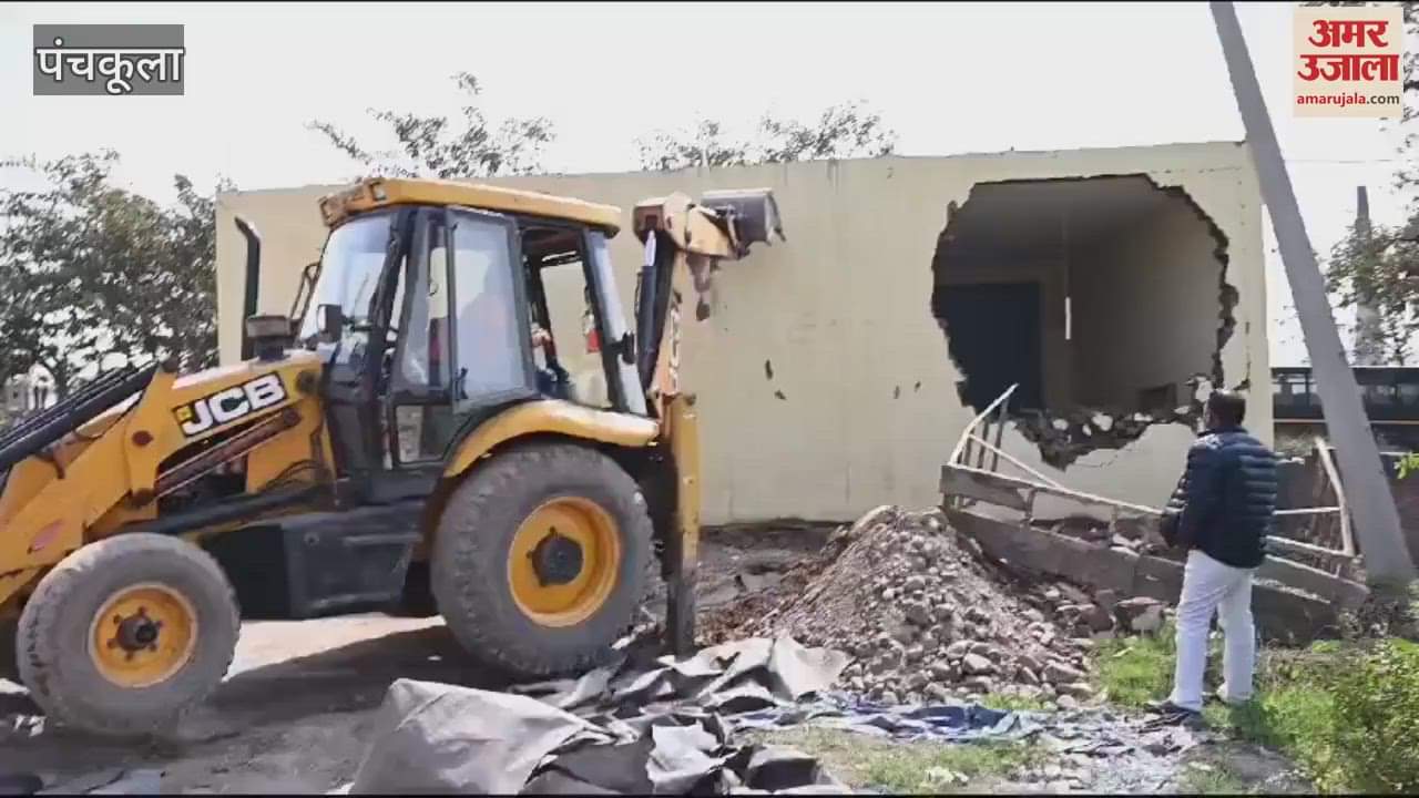VIDEO : DTP team demolished illegal colonies and shops in Panchkula