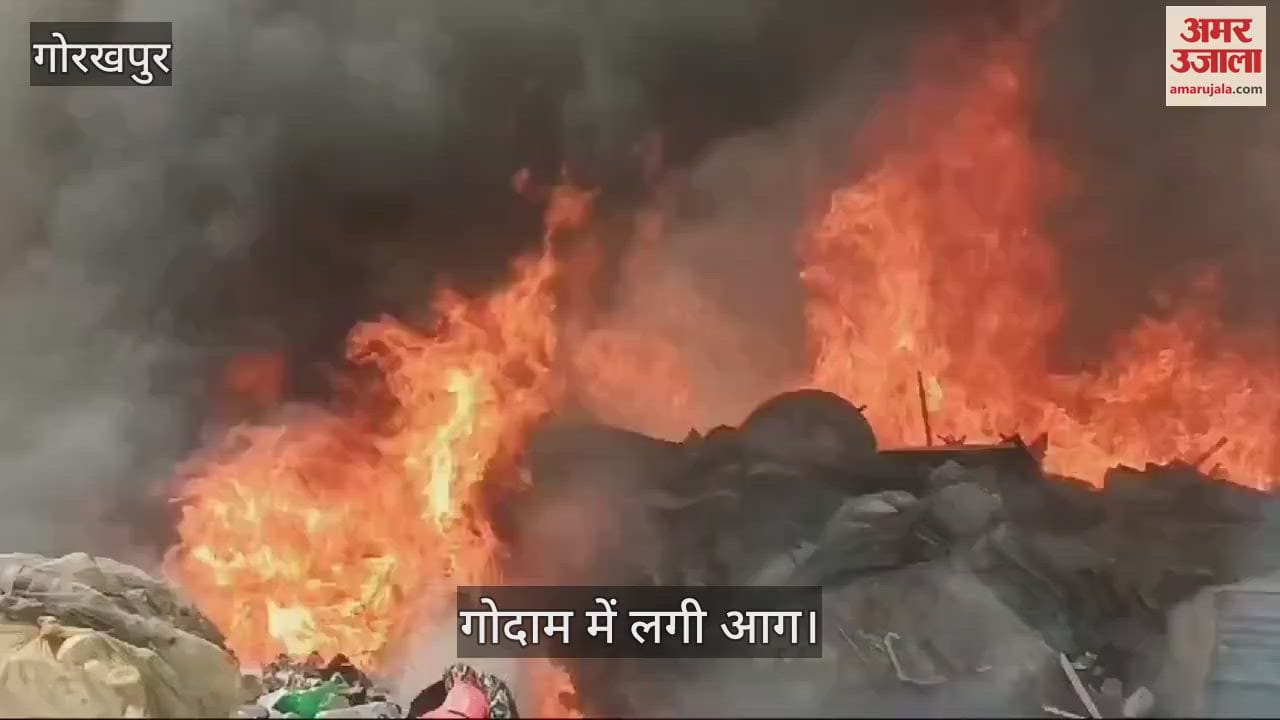VIDEO : There was fire in the junk shop in Transport Nagar
