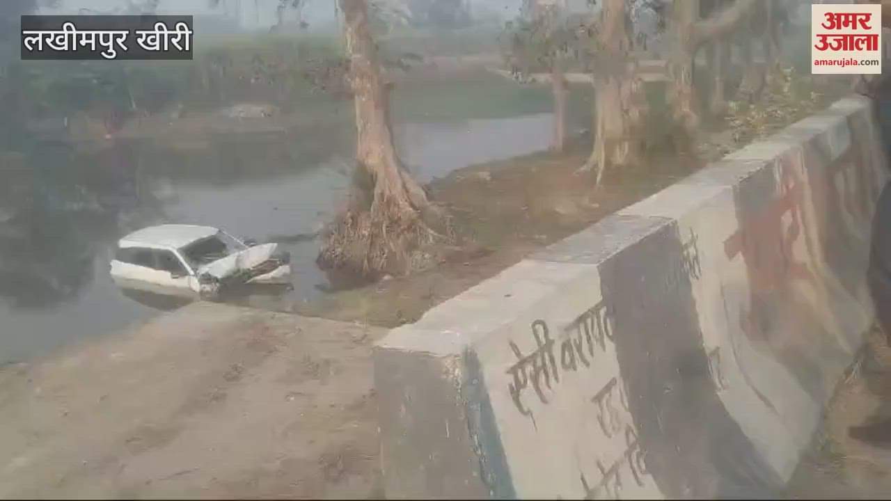 VIDEO : car fell into the water below the culvert on Pilibhit-Basti highway