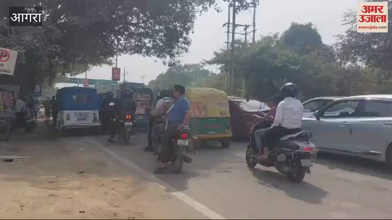 VIDEO : Jam on MG Road of Agra vehicles moving while crawling