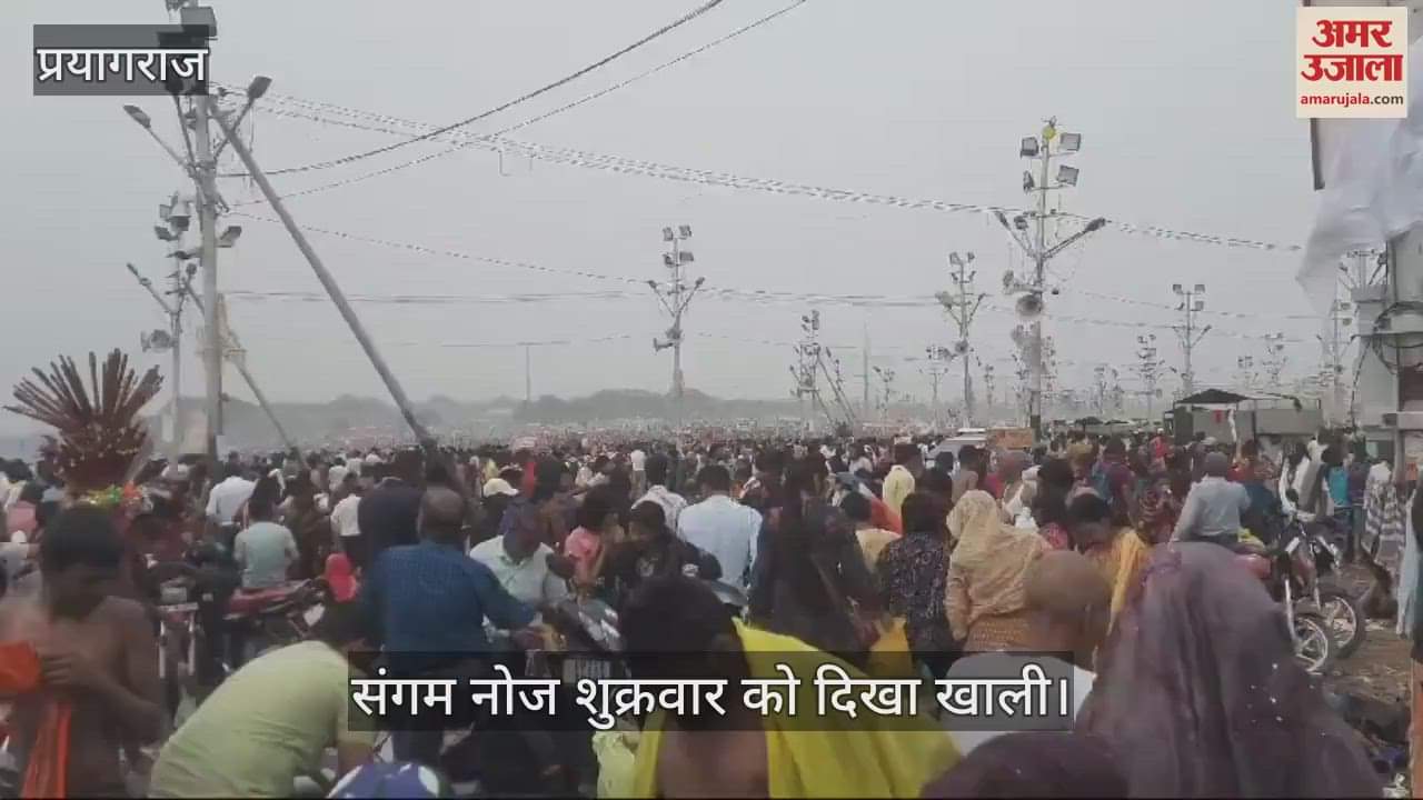VIDEO : The scene at Sangam Nose, which was once filled with devotees, was like this on Friday.