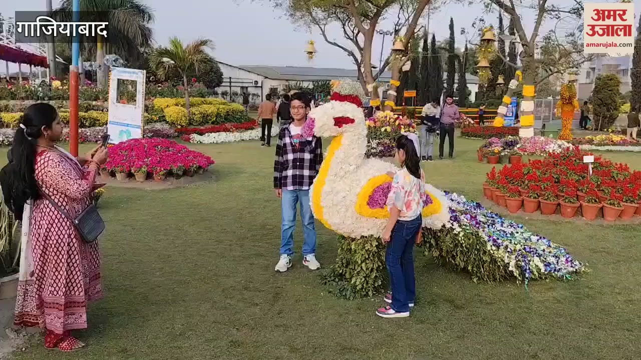 VIDEO : Selfie with peacock artwork at flower show in Ghaziabad