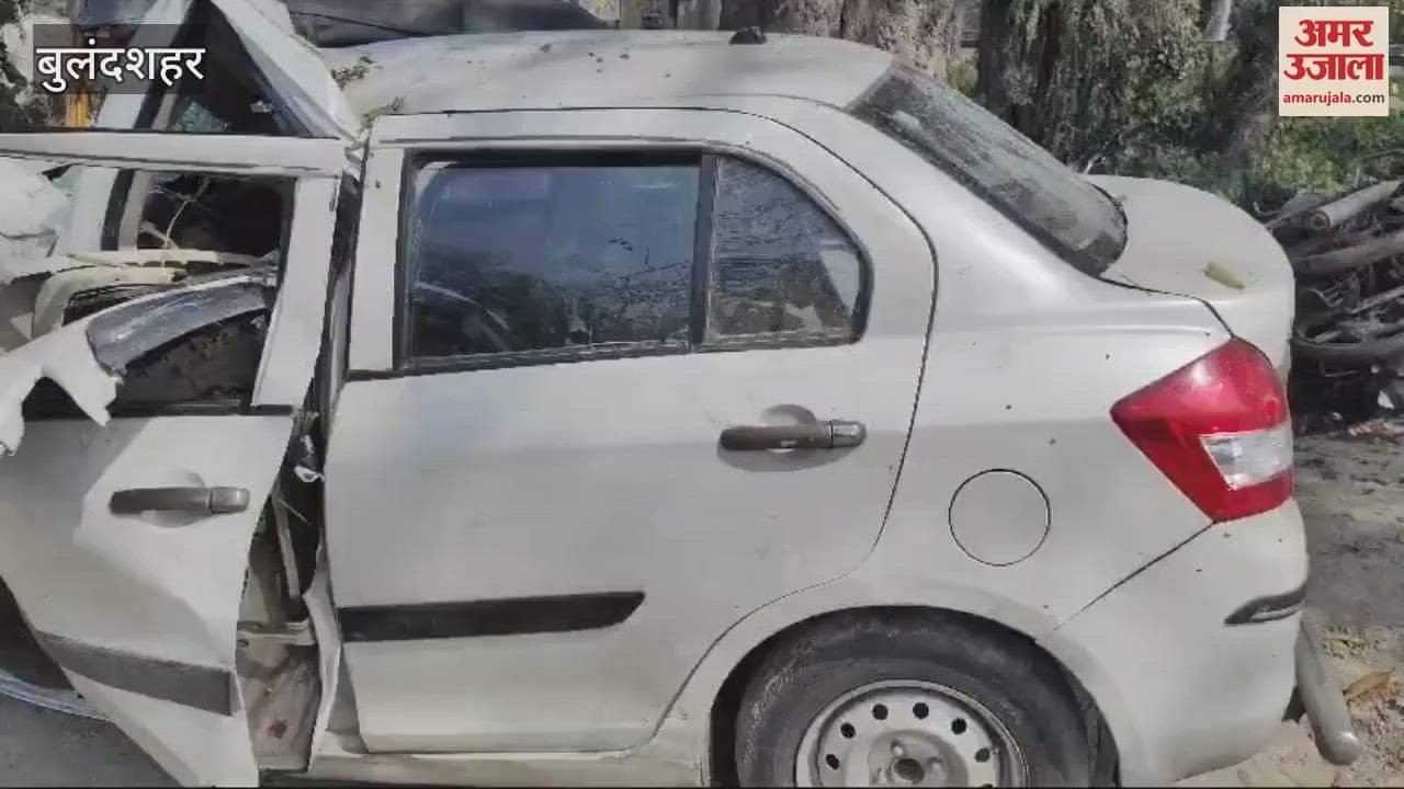 VIDEO : Car collided with a roadside tree in Bulandshahr two people including a businessman died