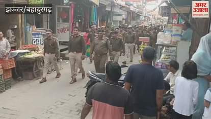 VIDEO : Jhajjar police took out a flag march in Beri