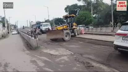 VIDEO : Due to the negligence of PWD in Hisar, traffic jam occurs, thousands of people are troubled