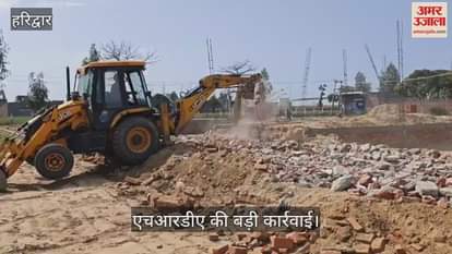 VIDEO : HRDA demolished Illegal plotting done in 10 bigha in Rawali Mahdood Haridwar