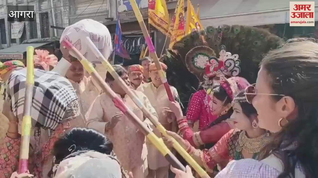 VIDEO : Lathmar Holi in Khatu Shyam baba Phalguna mahotsav in agra