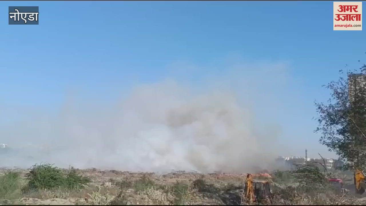 VIDEO : Fire broke out in the dumping ground of the park in Noida