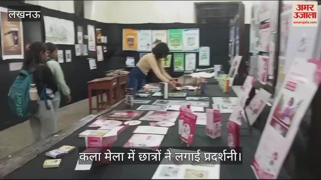 VIDEO : Lucknow: लखनऊ विश्वविद्यालय में आयोजित कला मेला में छात्रों ने लगाई प्रदर्शनी