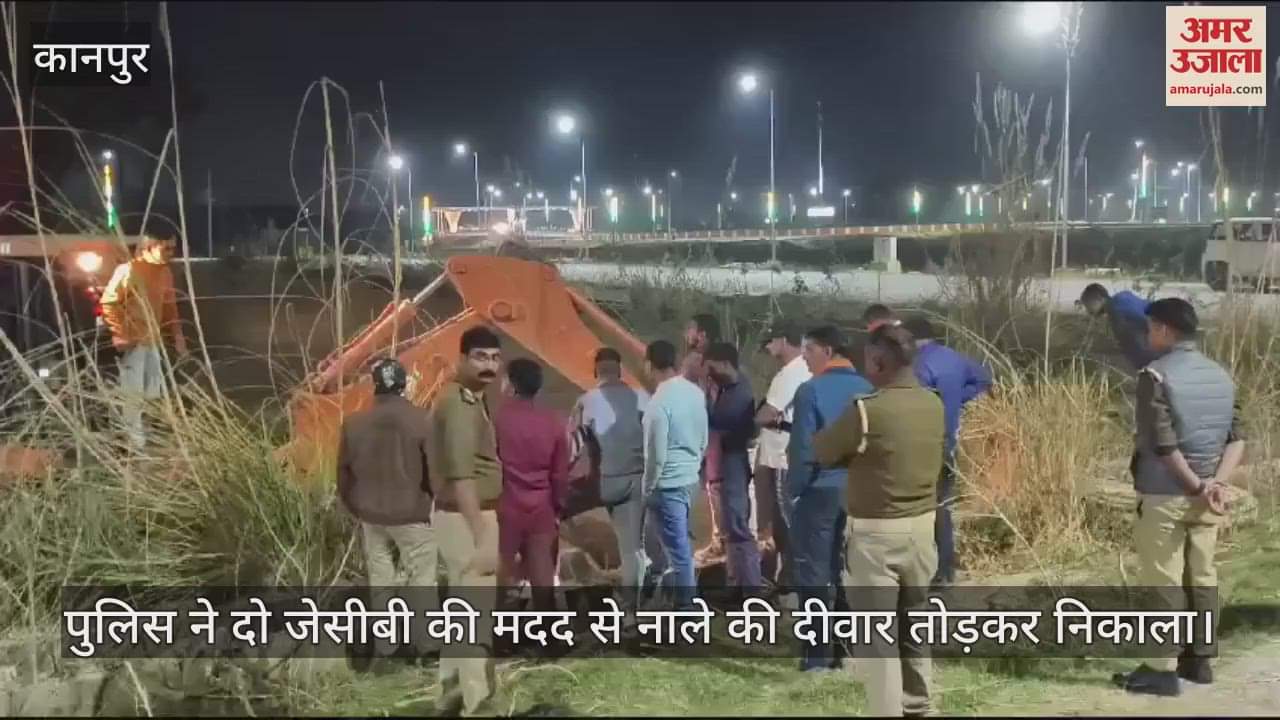 VIDEO : Two bulls fell into the drain of Trans Ganga City, remained trapped for six hours