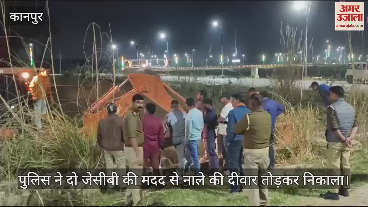 VIDEO : Two bulls fell into the drain of Trans Ganga City, remained trapped for six hours