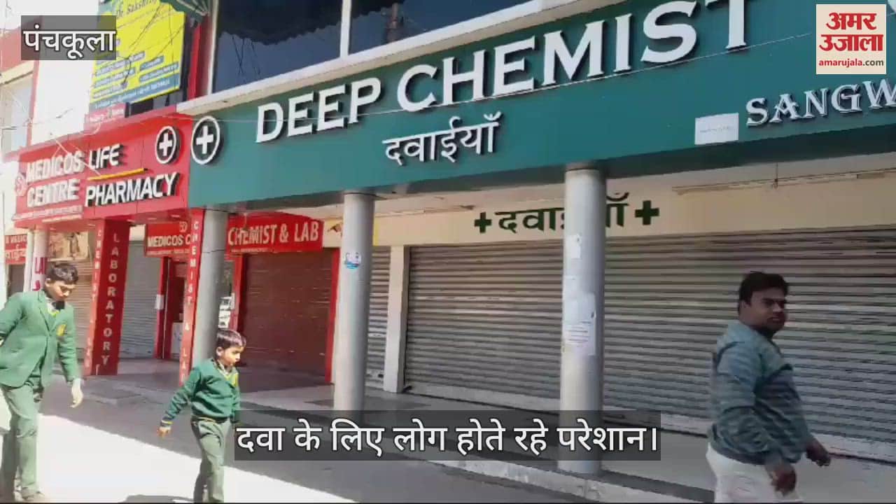 VIDEO : पंचकूला में आज नहीं मिलेगी दवाएं... केमिस्ट की दुकानों पर लटके ताले