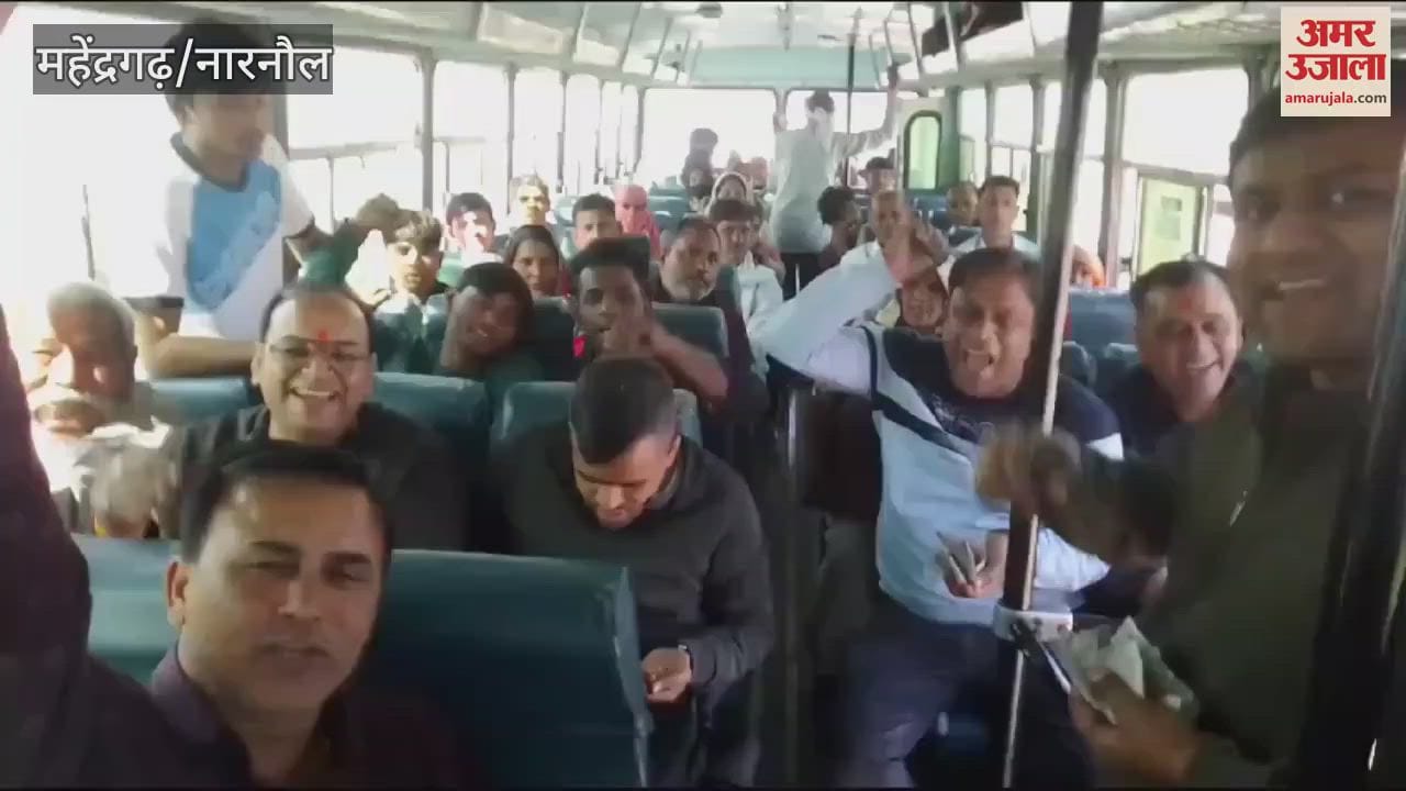 VIDEO : There is tremendous enthusiasm among the people for Khatu Dham, about 300 devotees traveled in 9 buses from Narnaul