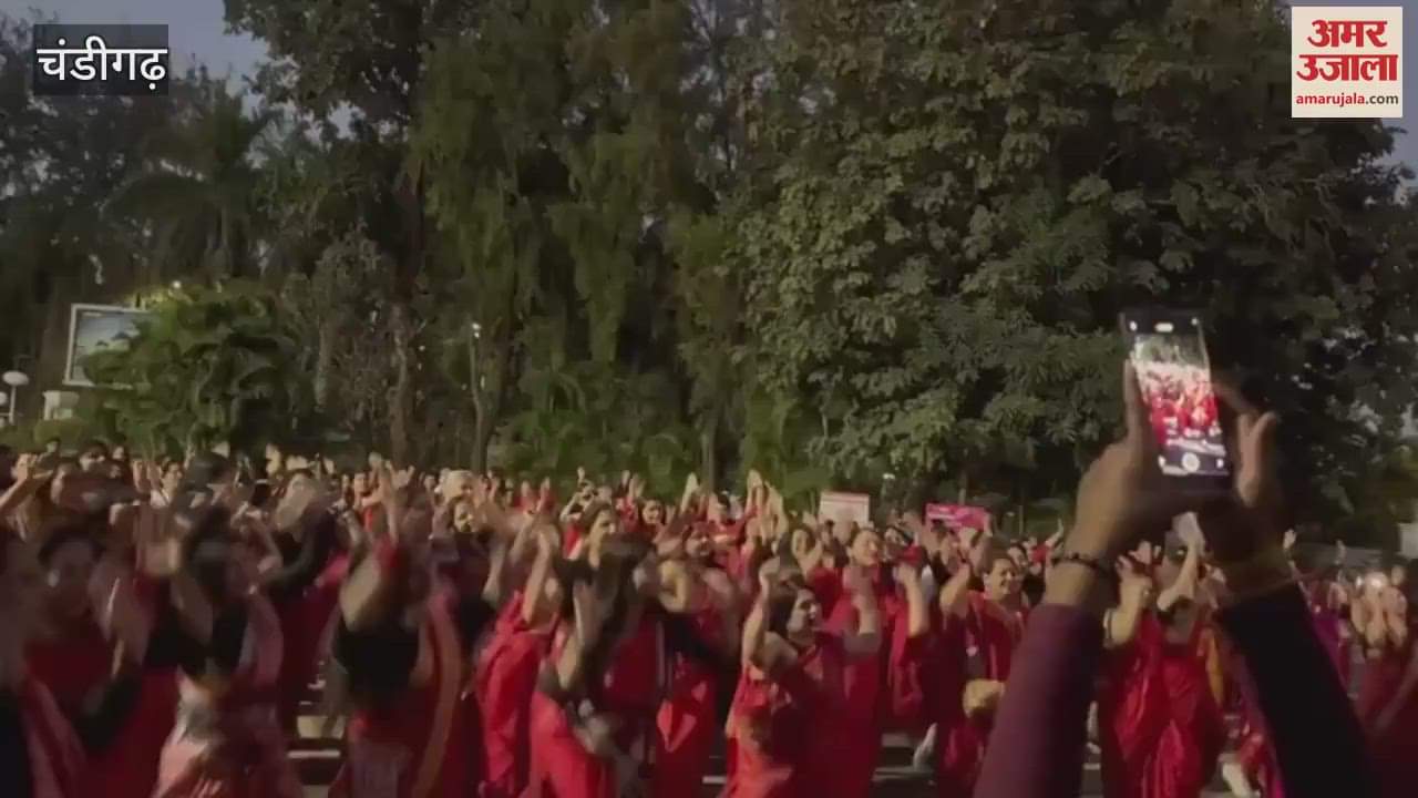 VIDEO : Red Saree Run organized at Chandigarh Club, women participated with enthusiasm