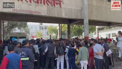 VIDEO : Family members create ruckus after the death of a youth in Sector 16 hospital in Chandigarh