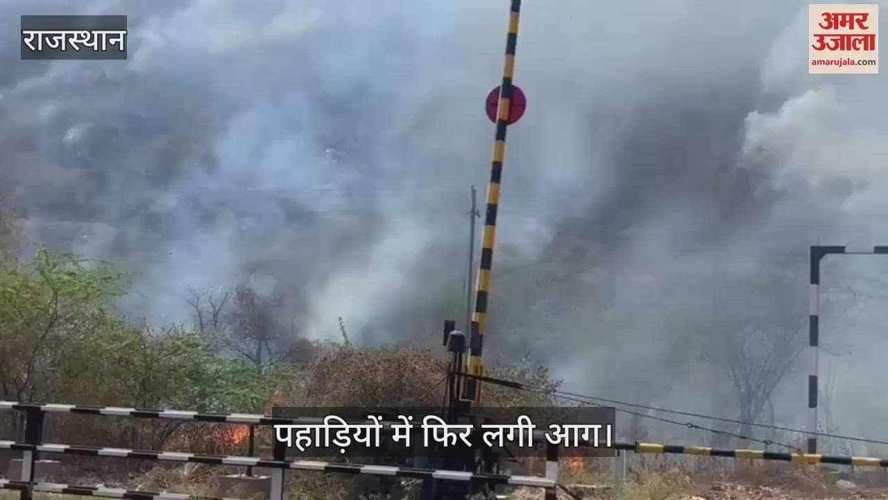 Fire breaks out again in Udaipur hills forest fire spreads in Debari area