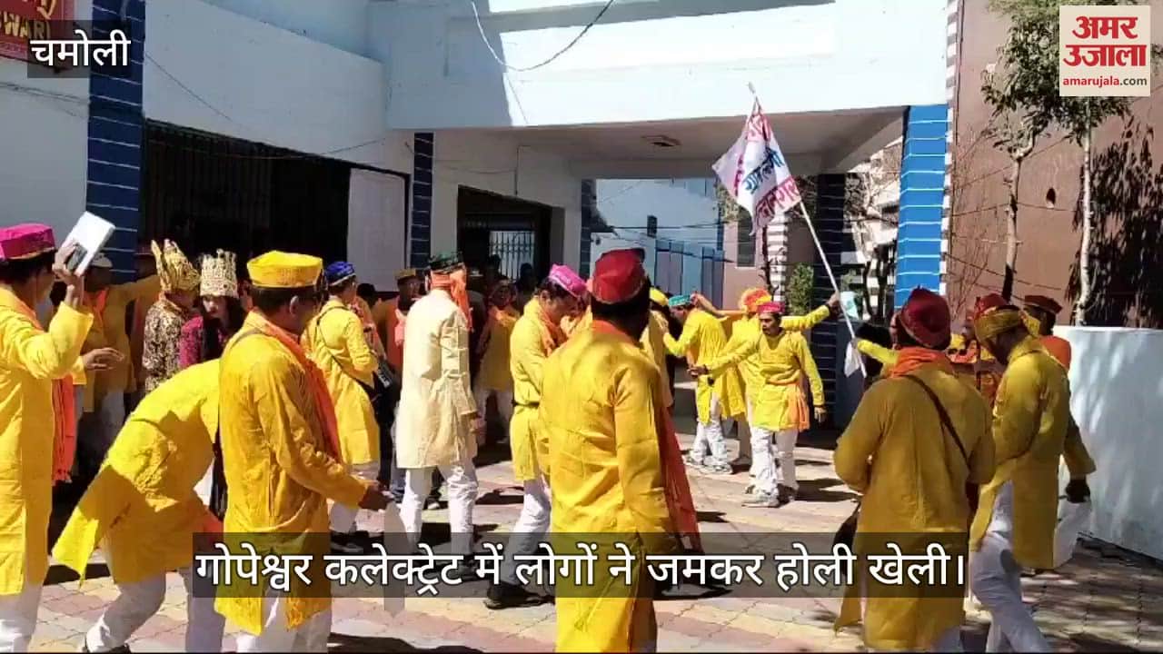 VIDEO : Holi played in Gopeshwar Collectorate