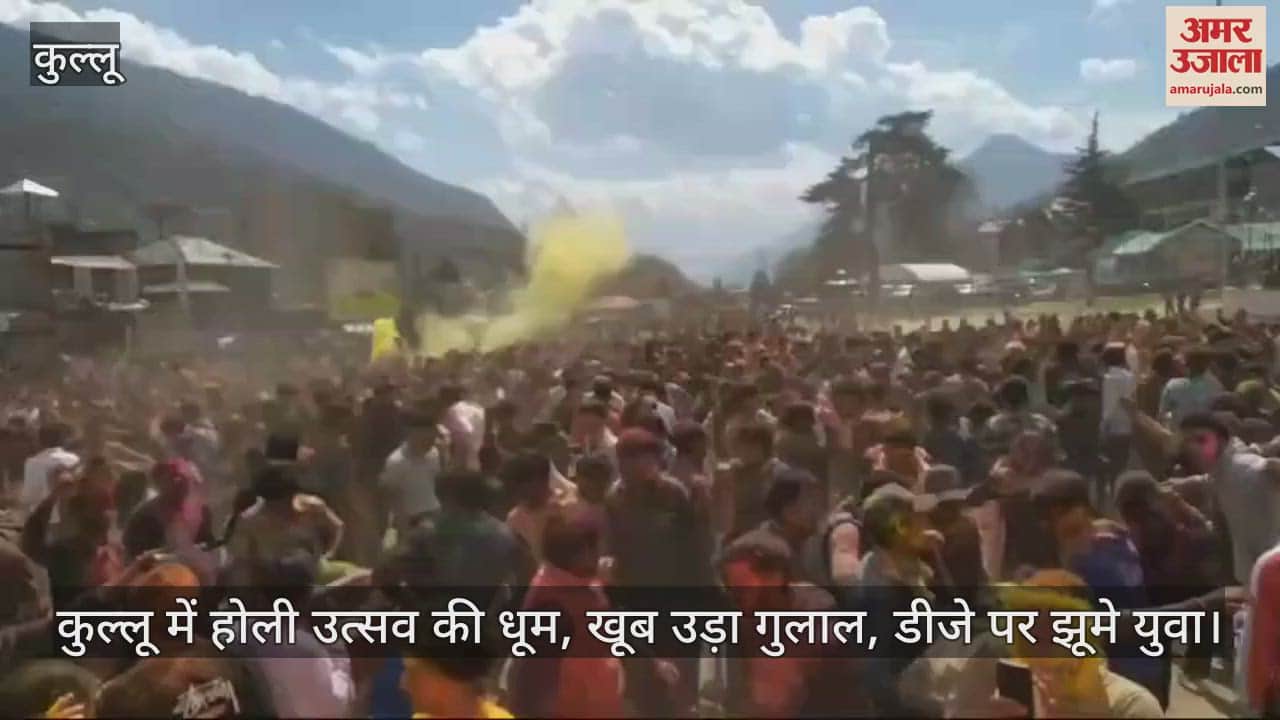 VIDEO : Holi celebrations in Kullu, gulal flew in abundance, youth danced on DJ