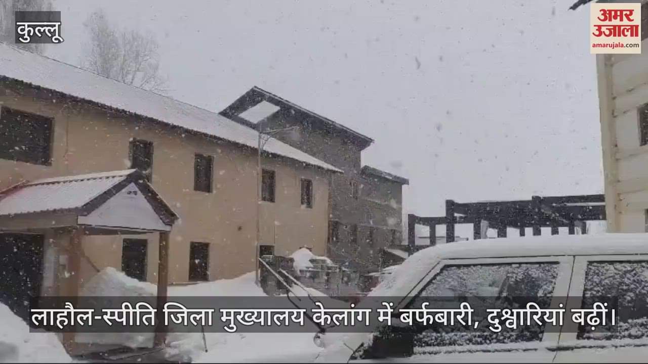 VIDEO : Snowfall in Lahaul-Spiti district headquarters Keylong, difficulties increased