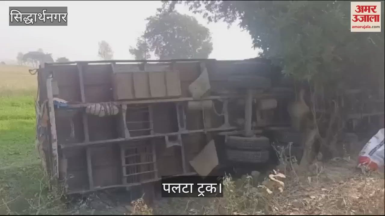VIDEO : The truck went out of control, hit a tree and overturned, the driver and the helper got injured