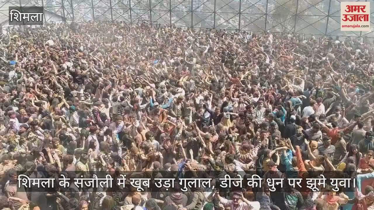 VIDEO : Gulal flew in abundance in Shimla's Sanjali, youth danced to the tune of DJ
