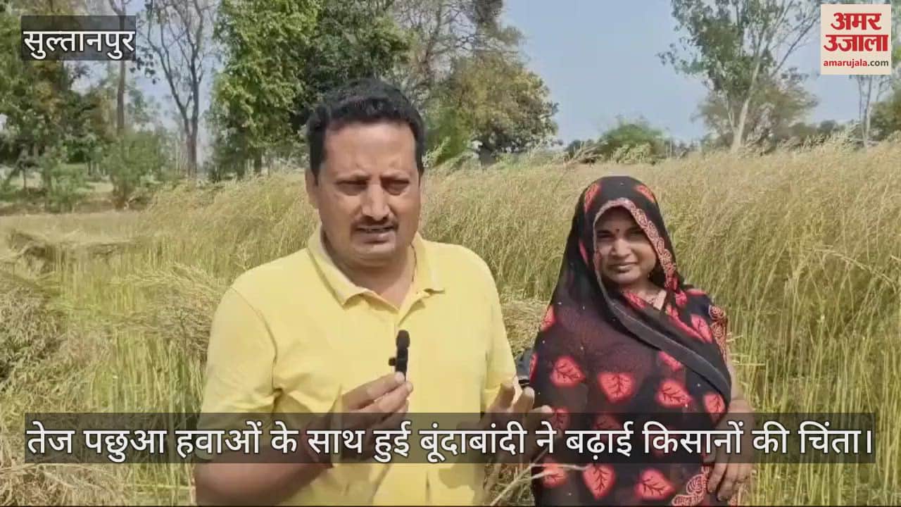 VIDEO : तेज पछुआ हवाओं के साथ हुई बूंदाबांदी ने बढ़ाई किसानों की चिंता