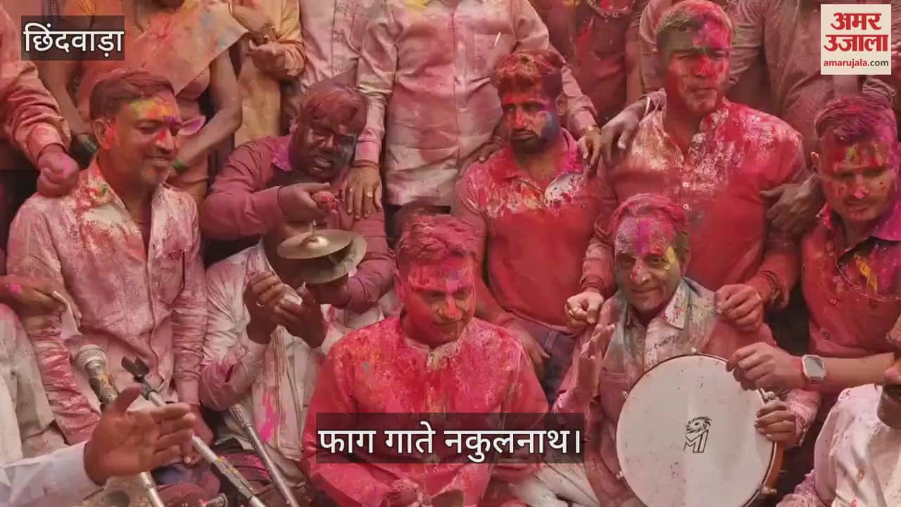 Chhindwara Nakulnath painted in colors of Rangpanchami sang Faag songs Congress workers celebrated festival