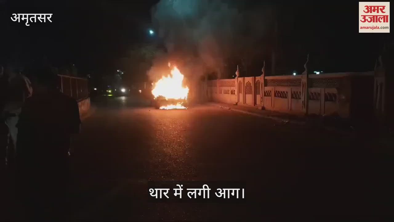 VIDEO : अमृतसर में थार बनी आग का गोला, धू-धू कर जली