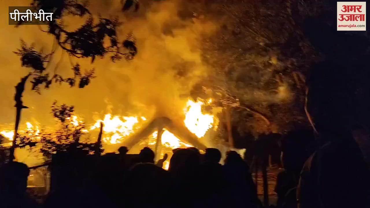 VIDEO : Fire wreaked havoc in this village of Pilibhit