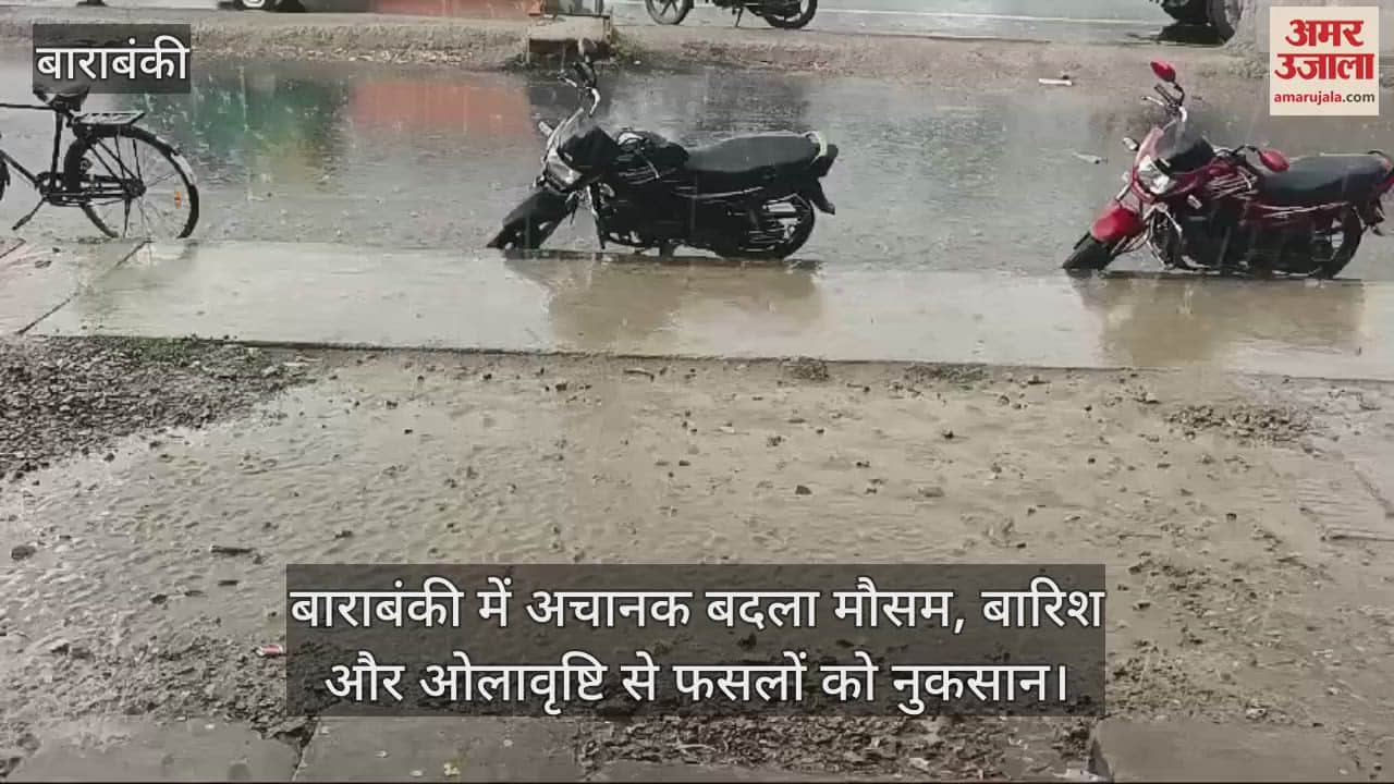 VIDEO : बाराबंकी में अचानक बदला मौसम, बारिश और ओलावृष्टि से फसलों को नुकसान