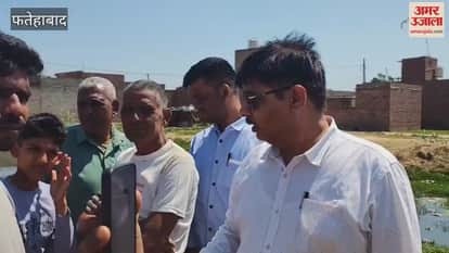 VIDEO : city council chief inspected the water drainage problem in Swami Nagar in Fatehabad