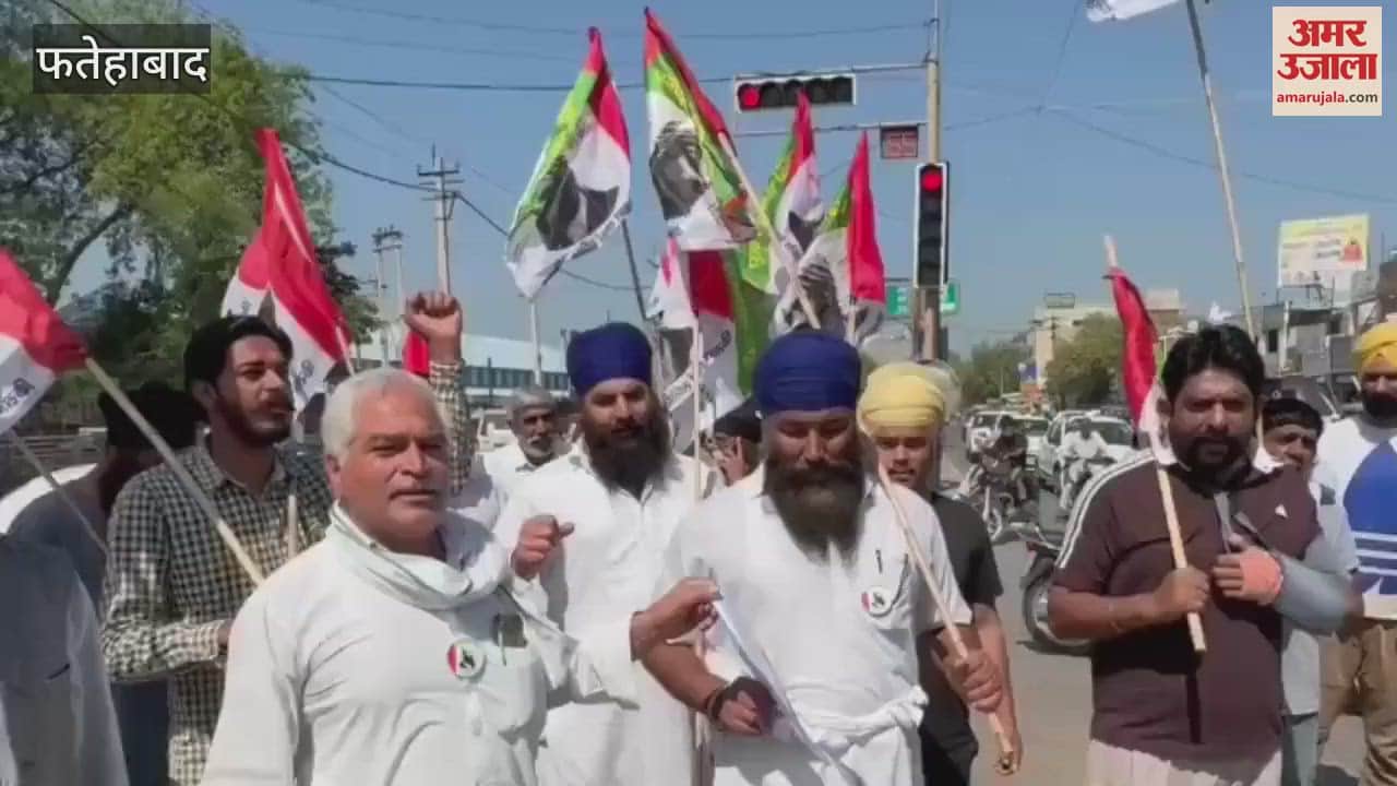 VIDEO : Farmers burnt the effigy of Punjab CM Bhagwant Mann in Fatehabad