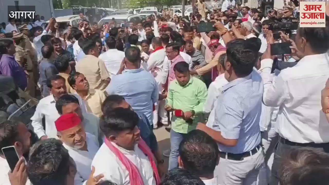 VIDEO : Shivpal Yadav reached the residence of Rajya Sabha MP Ramji Lala Suman