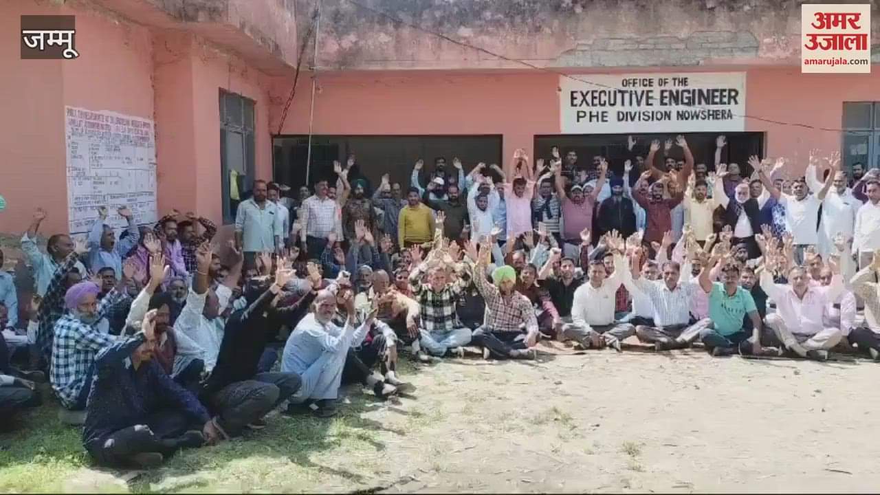 VIDEO : Temporary workers stage protest in Nowshera, demand for permanent appointments from the government