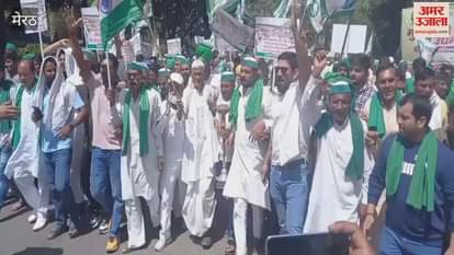 VIDEO : Meerut: BKU demonstrated at the Collectorate