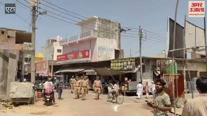 VIDEO : Flag march in Etah's Aliganj, surveillance through drones