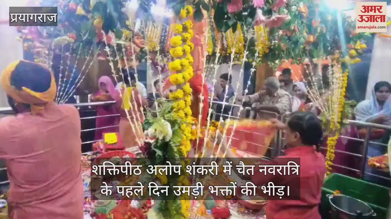 VIDEO : On the first day of Navratri, mother Alop Shankari was worshiped as Shailputri, crowd of goddess devotees gathered