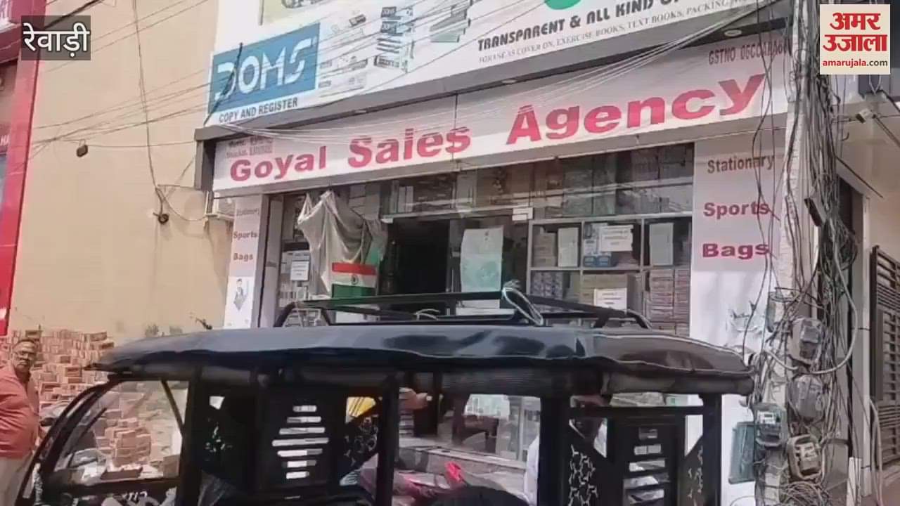 VIDEO : In Rewari, 2 lakhs were taken out from the cash box by breaking the shutter of the shop, 5 thieves were caught in CCTV
