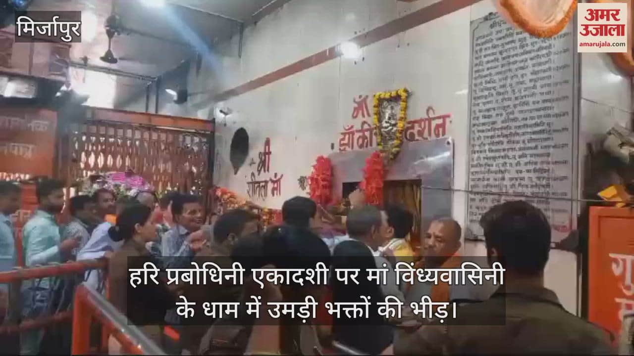 VIDEO : Crowds of devotees gathered in Mirzapur to worship Maa Vindhyavasini Devi temple on Hari Prabodhini Ekadashi date